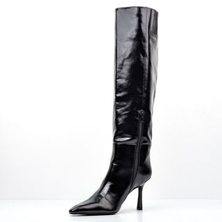 Jeffrey Campbell Wmn Sincerely Black Vegan Leather Party Fashion Pointy Boots 9