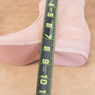 Frye Women Billy Short Tab Dusty Pink Suede Low Cowboy Western Boots size 6.5