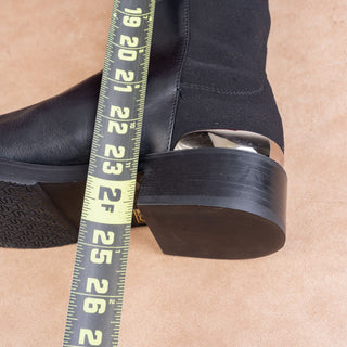 Stuart Weitzman Women 5050 Bold Stretch Fashion Black Leather OTK Boots sz 8.5