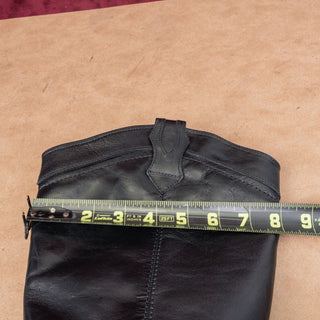 Frye Women Blair Black Leather Western Cowboy Wide Calf Knee Boots sz 8