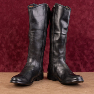 Frye Women Melissa Button Inside Zip Leather Black Riding Equestrian Boots sz 6