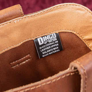 Dingo Women Cognac Leather Harness Western Cowboy Mid Calf Boots sz 8