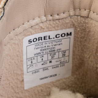 Sorel Women Lennox Hiking Beige Lace-up Shearling Leather Ankle Boots Sz 6