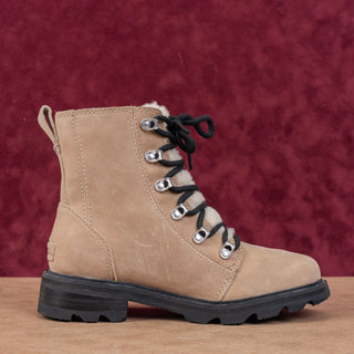 Sorel Women Lennox Hiking Beige Lace-up Shearling Leather Ankle Boots Sz 6