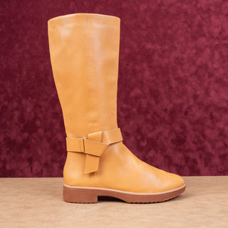 Fitflop Women Knot Mustard Warm Comfortable Leather Zip Knee Boots Size 9