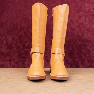 Fitflop Women Knot Mustard Warm Comfortable Leather Zip Knee Boots Size 9