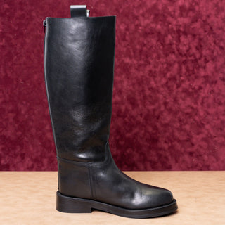 Jeffrey Campbell Women Frien Black Leather Riding Equestrian tall Boots sz 8.5