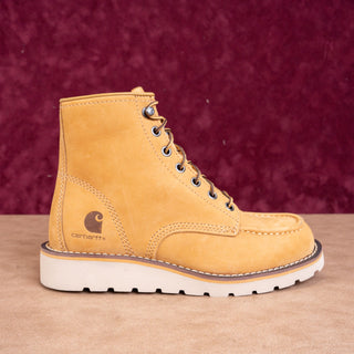 Carthartt Women Tan Leather 6" Moc Toe Construction Work boots sz 6US EUR36