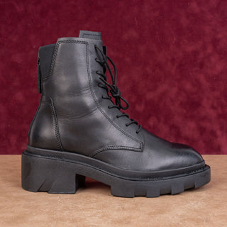 Ash Women Moody Black Leather Festival Party Chunky Combat boots sz 7US EUR37