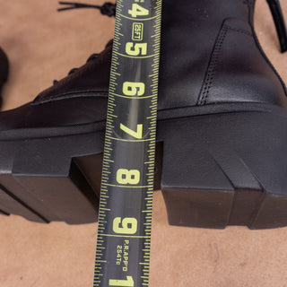 Ash Women Moody Black Leather Festival Party Chunky Combat boots sz 7US EUR37