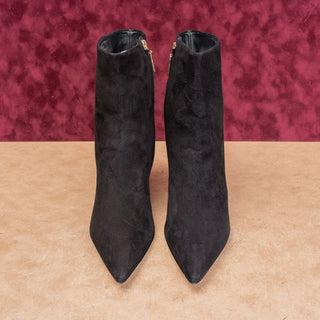 Larroude Women Mini Kate Black Fashion Party Pointy Toe Suede Ankle Boots sz 10