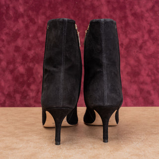 Larroude Women Mini Kate Black Fashion Party Pointy Toe Suede Ankle Boots sz 10