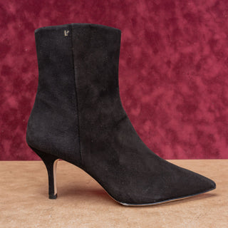 Larroude Women Mini Kate Black Fashion Party Pointy Toe Suede Ankle Boots sz 10