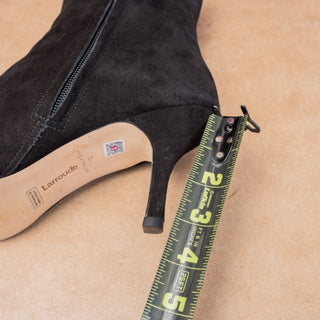 Larroude Women Mini Kate Black Fashion Party Pointy Toe Suede Ankle Boots sz 10