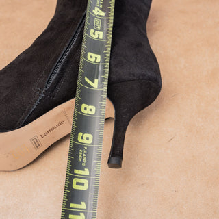 Larroude Women Mini Kate Black Fashion Party Pointy Toe Suede Ankle Boots sz 10
