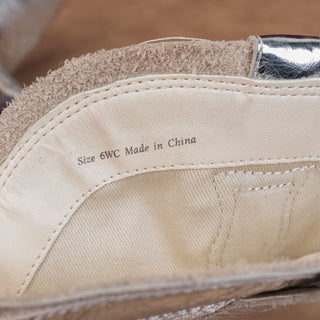 Dolce Vita Women Rasima Wide Calf Silver Metallic Cowgirl Western Fashion sz 6