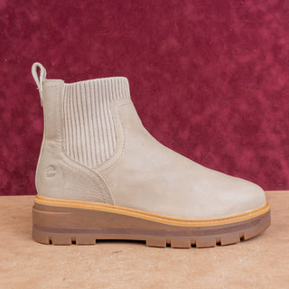 Timberland Women Valley Grey Leather Slip on Ankle Classic Chelsea Boots sz 9.5