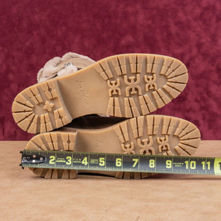 Sam Edelman Women Jailyn Taupe Waterproof Suede Plush Lined Zip Lug Boots sz 7.5