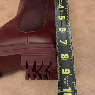 Gianvito Rossi Women Chester Burgundy Leather Chelsea Boots size 6US 36EU