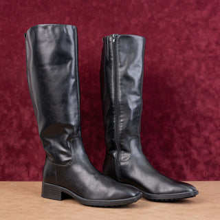 Nine West Women Cindy Black Vegan Leather Riding Equestrian Boots sz 10