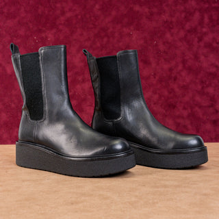 Vince Brinton Waterproof  Women Chelsea Boots Black Platform Leather Size 6