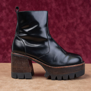 Jeffrey Campbell Wmn Quavo Retro Black Festival Party Leather Platform Boots 9.5