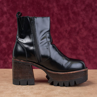 Jeffrey Campbell Wmn Quavo Retro Black Festival Party Leather Platform Boots 9.5