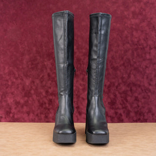 Abound Wmn Krysten Black Retro Festival Faux Leather Platform Boots 9