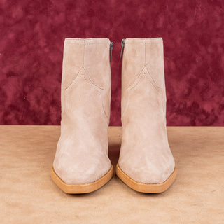 Lucky Brand Women Jaide Taupe Suede Western Cowboy Ankle Boots Size 7.5
