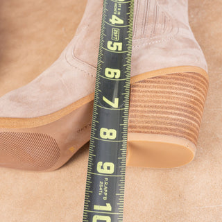 Lucky Brand Women Jaide Taupe Suede Western Cowboy Ankle Boots Size 7.5