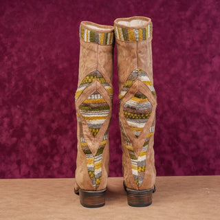 Freebird Women Aztek Tan Leather Cowboy Festival Rodeo Western Boots sz 9