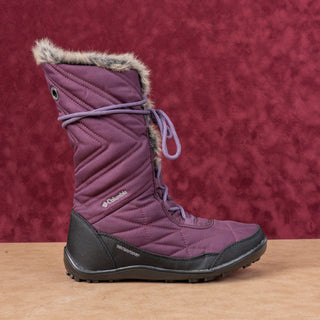 Columbia Women Minx II Mid Burgundy Fabric Waterproof Mid Calf Boots sz 8.5