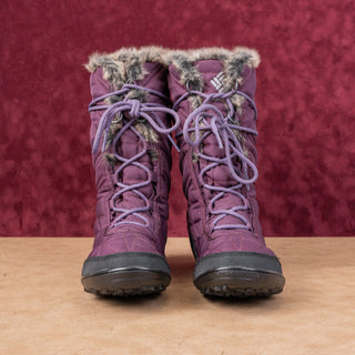 Columbia Women Minx II Mid Burgundy Fabric Waterproof Mid Calf Boots sz 8.5