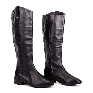 Sam Edelman Women Drina Black Leather Snip Toe Lug Riding Boots size 9