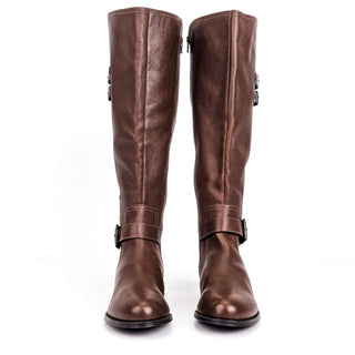 Naturalizer Women Jessie Brown Leather Riding Wide Calf Tall Knee Boots 9.5W-WC