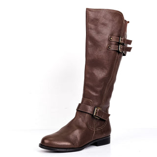 Naturalizer Women Jessie Brown Leather Riding Wide Calf Tall Knee Boots 9.5W-WC