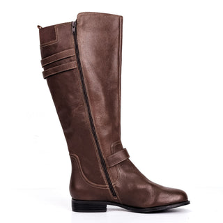 Naturalizer Women Jessie Brown Leather Riding Wide Calf Tall Knee Boots 9.5W-WC