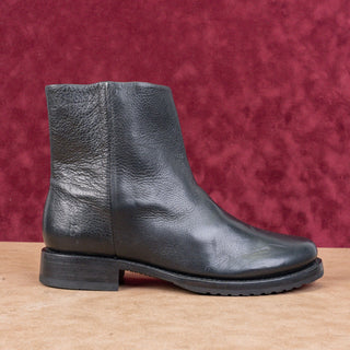 Frye Women Veronica Inside Zip Moto Biker Black Ankle Leather Lug Boots size 11