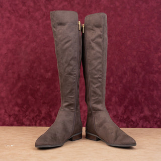Michael Kors Women Brown Fabric Stretch Riding Knee Boots sz 7.5