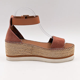 See by Chloe Women Glyn Wedge Espedrille Strap Brown Leather sz 8US EUR 38