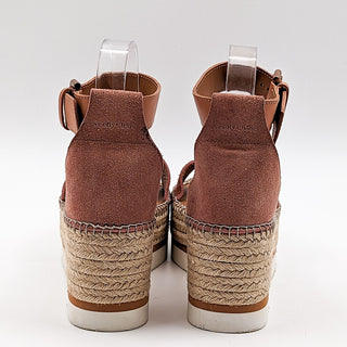 See by Chloe Women Glyn Wedge Espedrille Strap Brown Leather sz 8US EUR 38