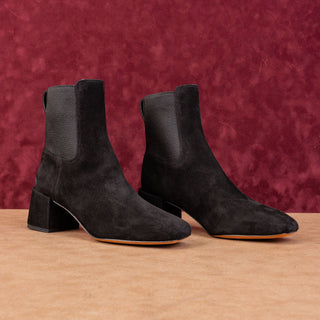 Vince Women Kimmy Black Suede Comfy Square Toe Dress Ankle Boots sz 6.5