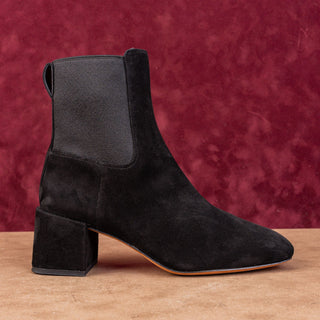 Vince Women Kimmy Black Suede Comfy Square Toe Dress Ankle Boots sz 6.5