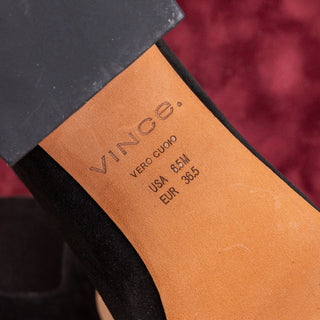 Vince Women Kimmy Black Suede Comfy Square Toe Dress Ankle Boots sz 6.5