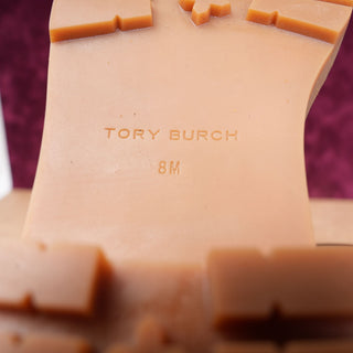 Tory Burch Women Miller T Logo Camel Suede Lace-Up Chunky Combat Boots sz 8M