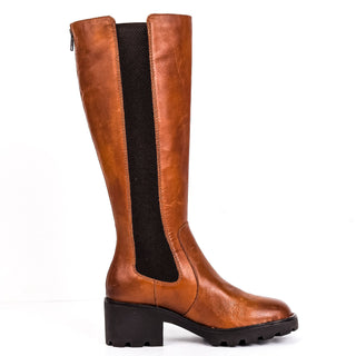 Born Women Galdot Brown Leather Back Zip Riding Tall Knee Boots sz 6.5