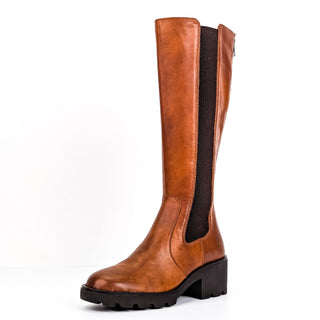 Born Women Galdot Brown Leather Back Zip Riding Tall Knee Boots sz 6.5
