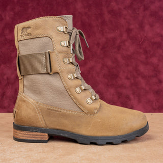 Sorel Women Conquest Lace-up Zip Brown Leather Combat Boots sz 8US EUR39