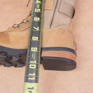 Sorel Women Conquest Lace-up Zip Brown Leather Combat Boots sz 8US EUR39