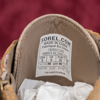 Sorel Women Conquest Lace-up Zip Brown Leather Combat Boots sz 8US EUR39